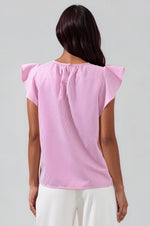 Hermas Striped Ruffle Top Curve - Fuchsia (Final Sale)