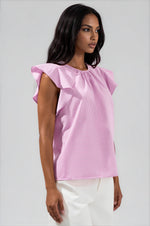 Hermas Striped Ruffle Top Curve - Fuchsia (Final Sale)
