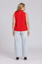 Hustler Sleeveless Neck Tie Blouse Curve - Red (Final Sale)