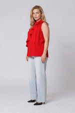 Hustler Sleeveless Neck Tie Blouse Curve - Red (Final Sale)