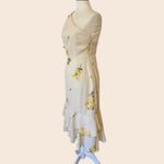 Melba Floral One Shoulder Asymmetrical Dress Curve - Ivory/Yellow/Blue (Final Sale)