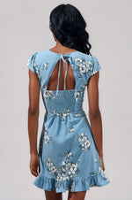 Moxie Floral Ruffle Mini Dress - Blue Multi (Final Sale)