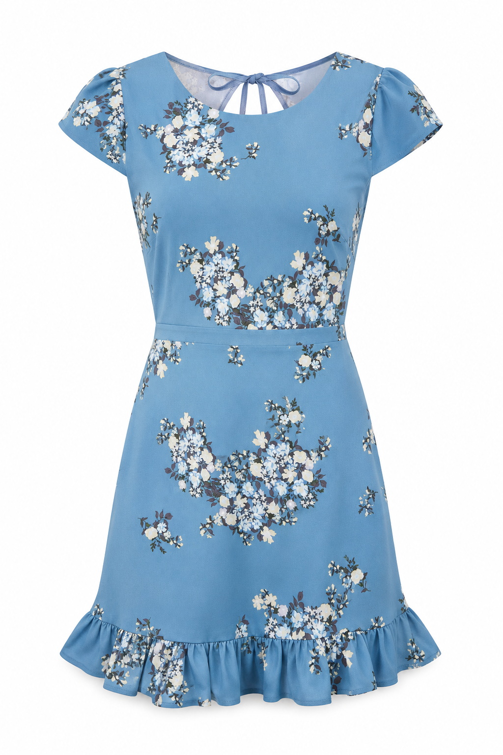 Moxie Floral Ruffle Mini Dress - Blue Multi (Final Sale)