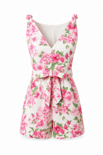 Truth Be Told Tie Strap Romper Curve - Pink/Green (Final Sale)