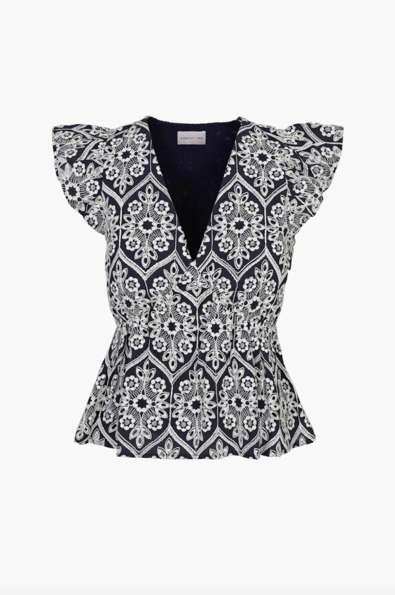 Adelyn Rae - Seriana Embroidered Top (Final Sale)