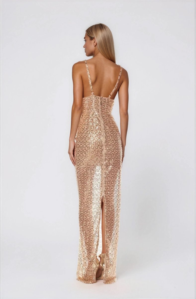 Allegra Sequin Maxi Dress - Gold
