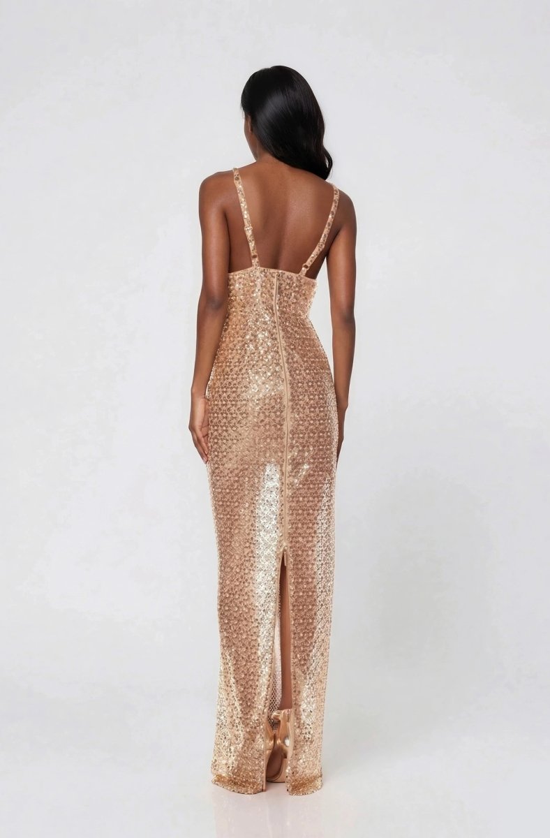 Allegra Sequin Maxi Dress - Gold