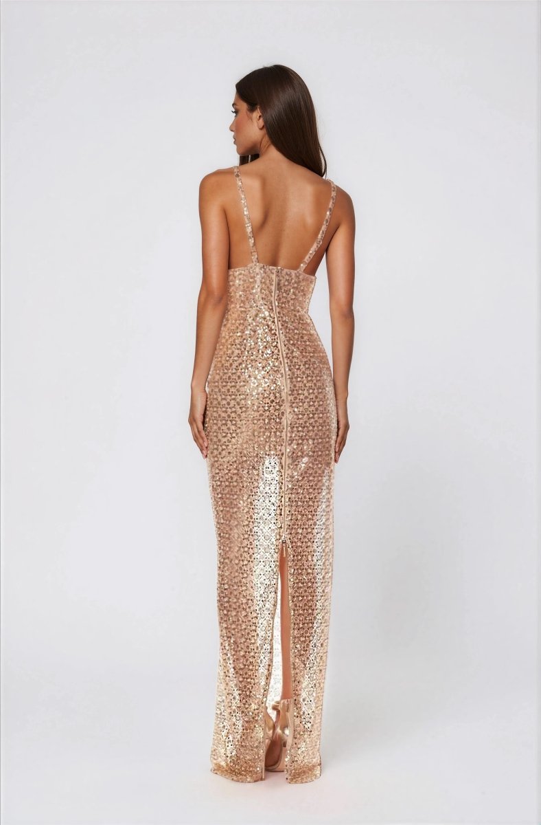 Allegra Sequin Maxi Dress - Gold