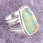 Art Blue Turquoise and Sterling Silver Statement Ring