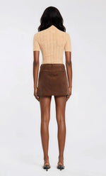 Azalea Corduroy Mini Skirt – Slate Brown