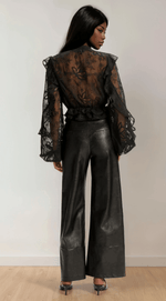 Bardot Frill Embroidered Blouse – Black