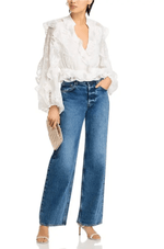 Bardot Frill Embroidered Blouse – Orchid White