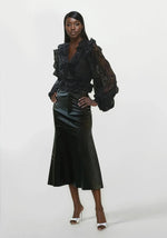 Kindra Vegan Leather Skirt – Black