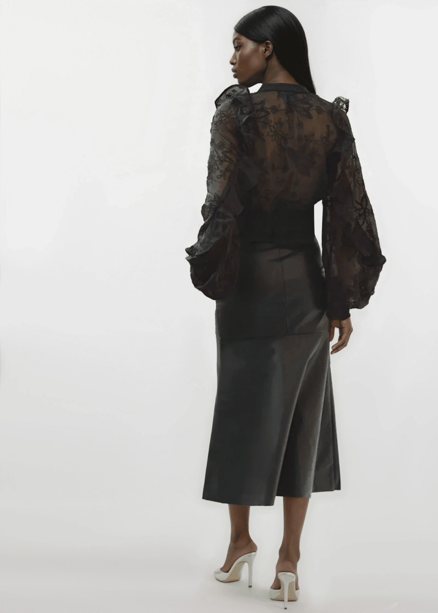 Bardot Kindra Vegan Leather Skirt – Black