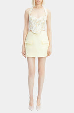 Bardot Pollie Halter Corset Top – Yellow Floral