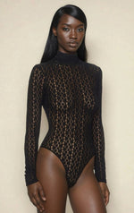 Vezza Floral Mesh Bodysuit – Black
