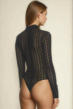 Vezza Floral Mesh Bodysuit – Black