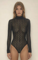 Vezza Floral Mesh Bodysuit – Black