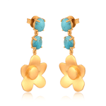 Beachside Bloom Drop Earrings - Turquoise