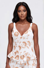 Botanical Poplin Mini Skirt – Off White