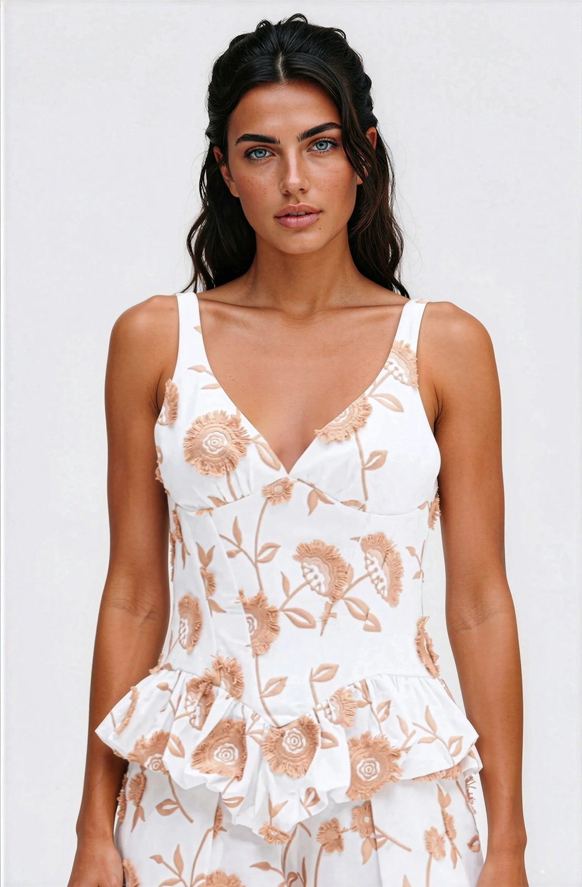 Botanical Poplin Mini Skirt – Off White