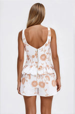 Botanical Poplin Mini Skirt – Off White