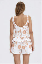Botanical Poplin Mini Skirt – Off White