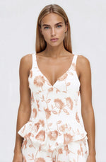 Botanical Poplin Mini Skirt – Off White