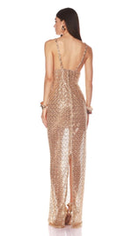 Bronx and Banco - Allegra Gold Sequin Maxi Dress