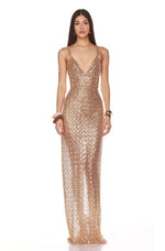Bronx and Banco - Allegra Gold Sequin Maxi Dress