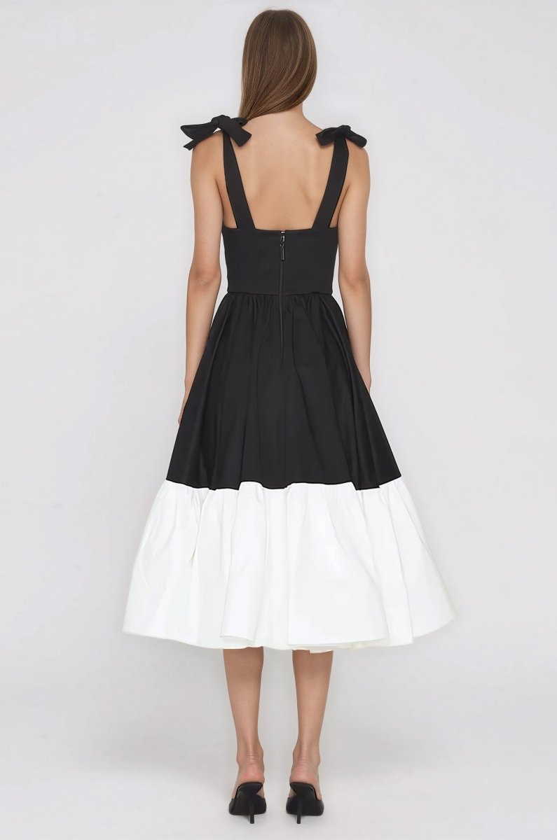 Catalina Midi Dress – Black/Beige