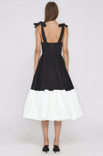 Catalina Midi Dress – Black/Beige