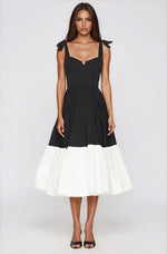 Catalina Midi Dress – Black/Beige