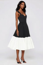 Catalina Midi Dress – Black/Beige