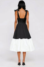 Catalina Midi Dress – Black/Beige