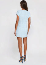 Brunella Tweed Dress - Sky Blue - XO, Tina