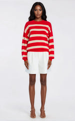 Cassian Sweater – Cherry/Sand/Eggshell