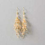 Champagne Quartz Gold Chain Loop Earrings