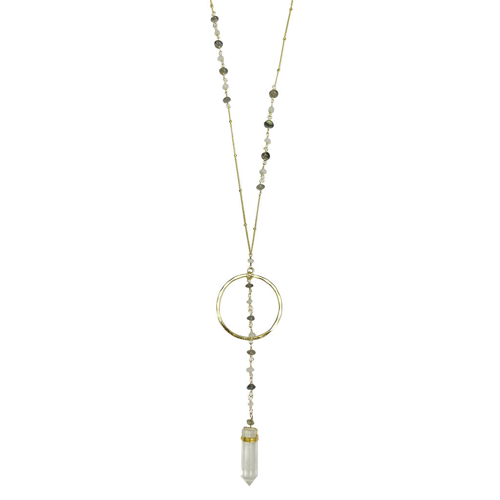Clear Quartz Y Necklace