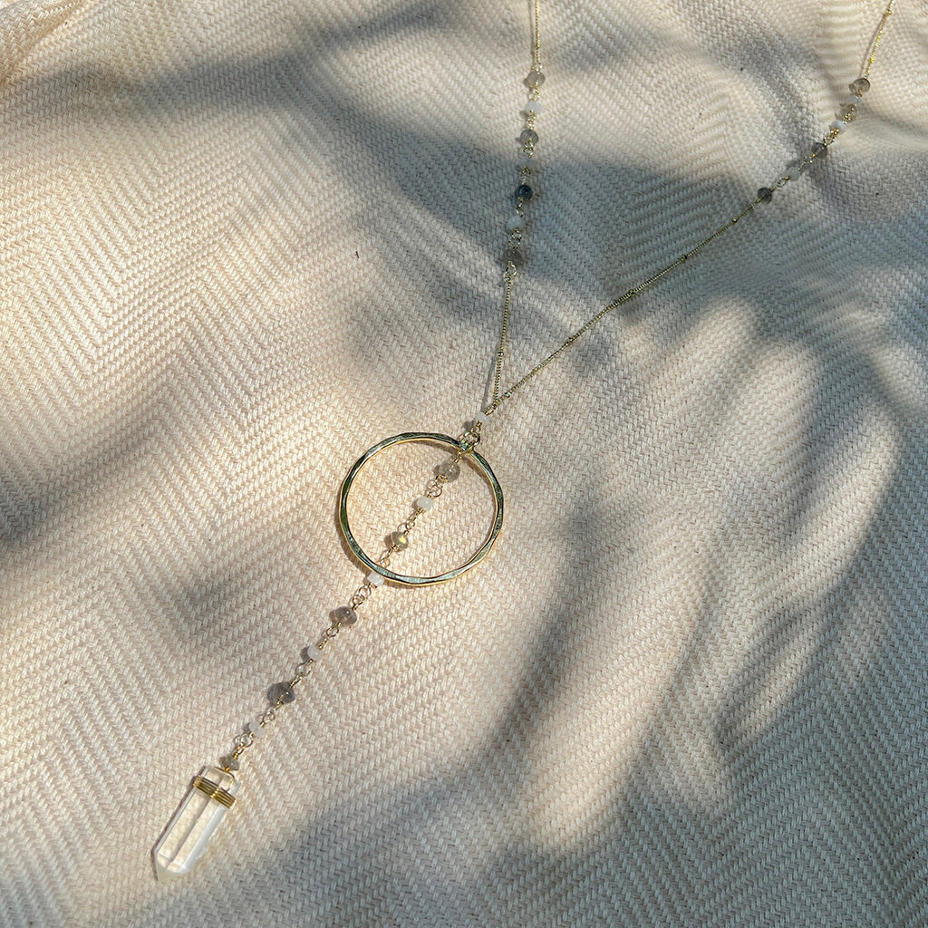 Clear Quartz Y Necklace