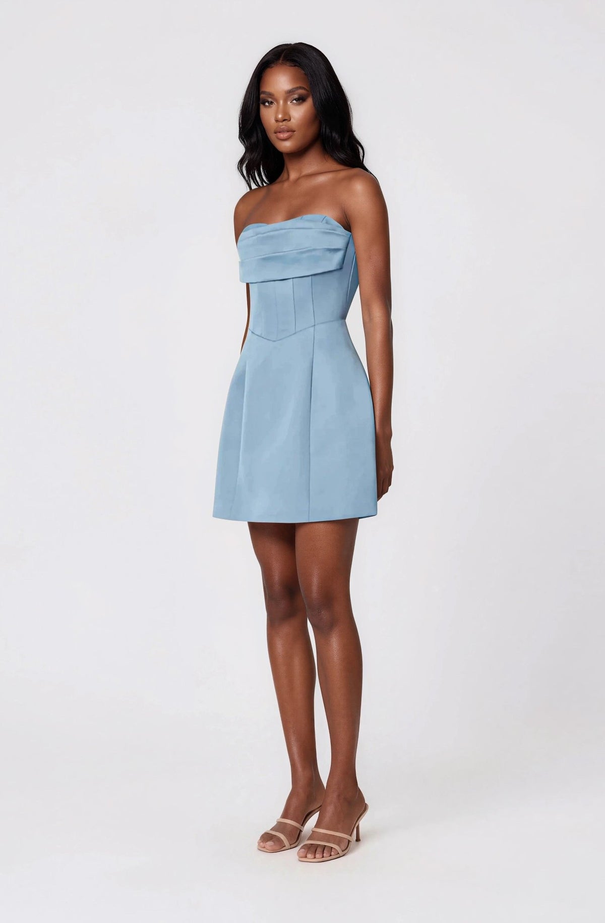 Coralie Cocktail Mini Dress – Steel Blue