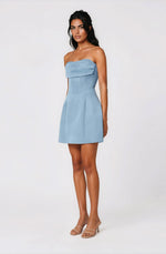 Coralie Cocktail Mini Dress – Steel Blue