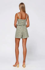 Crystal Tweed Top – Green