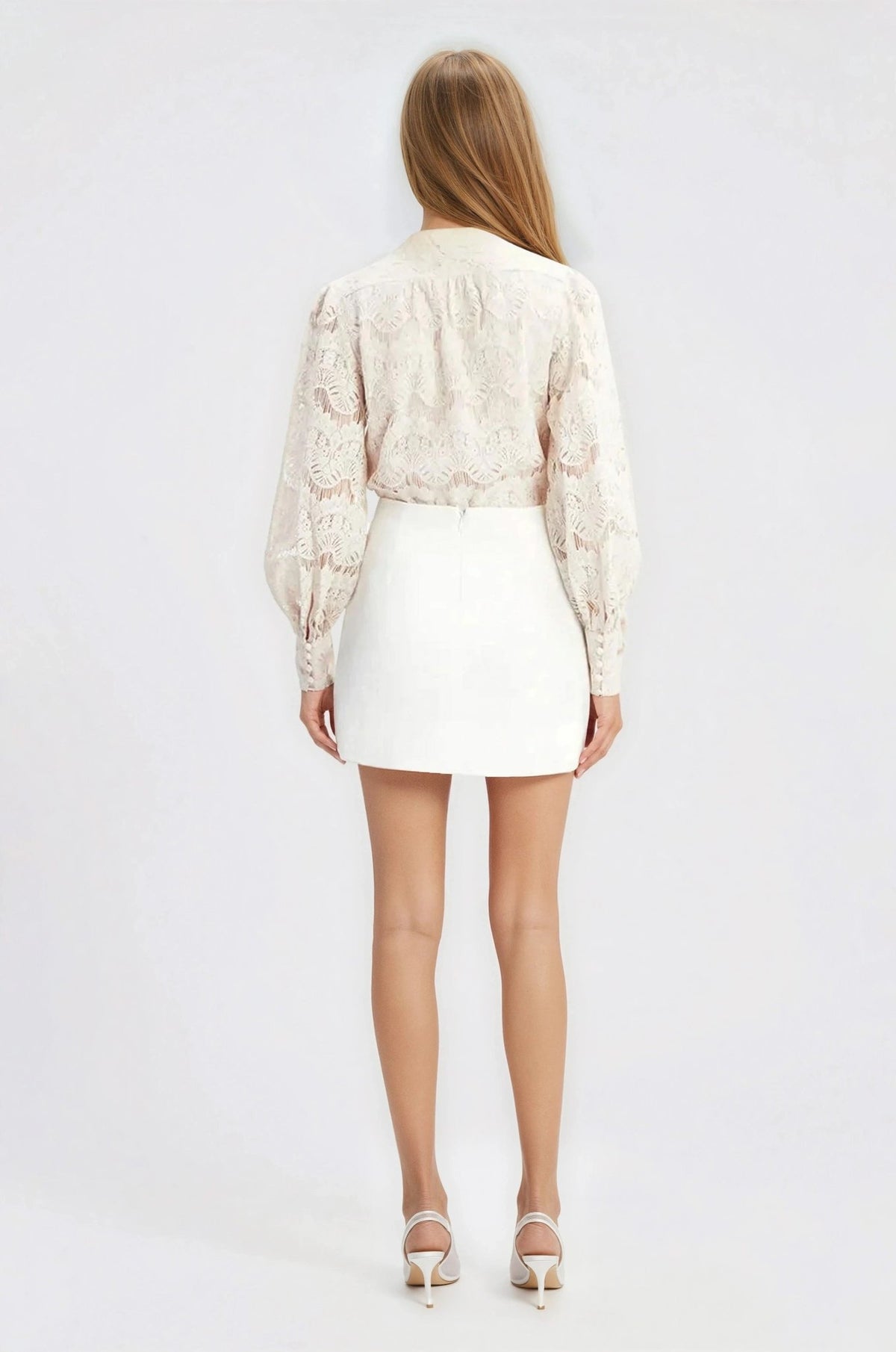 Delphi Linen Mini Skirt – Orchid White