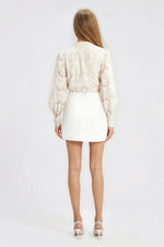 Delphi Linen Mini Skirt – Orchid White