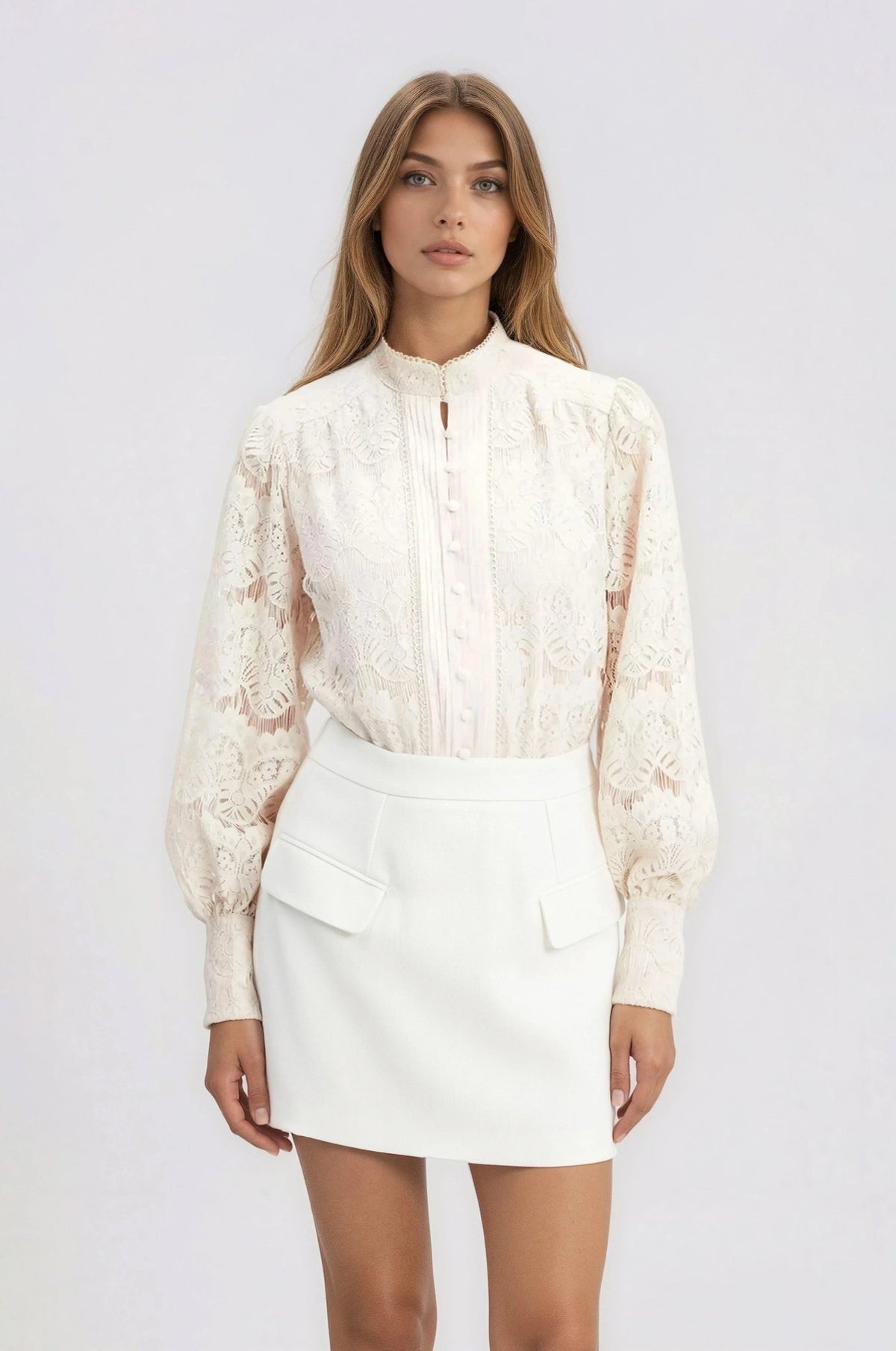 Delphi Linen Mini Skirt – Orchid White