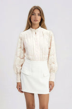 Delphi Linen Mini Skirt – Orchid White