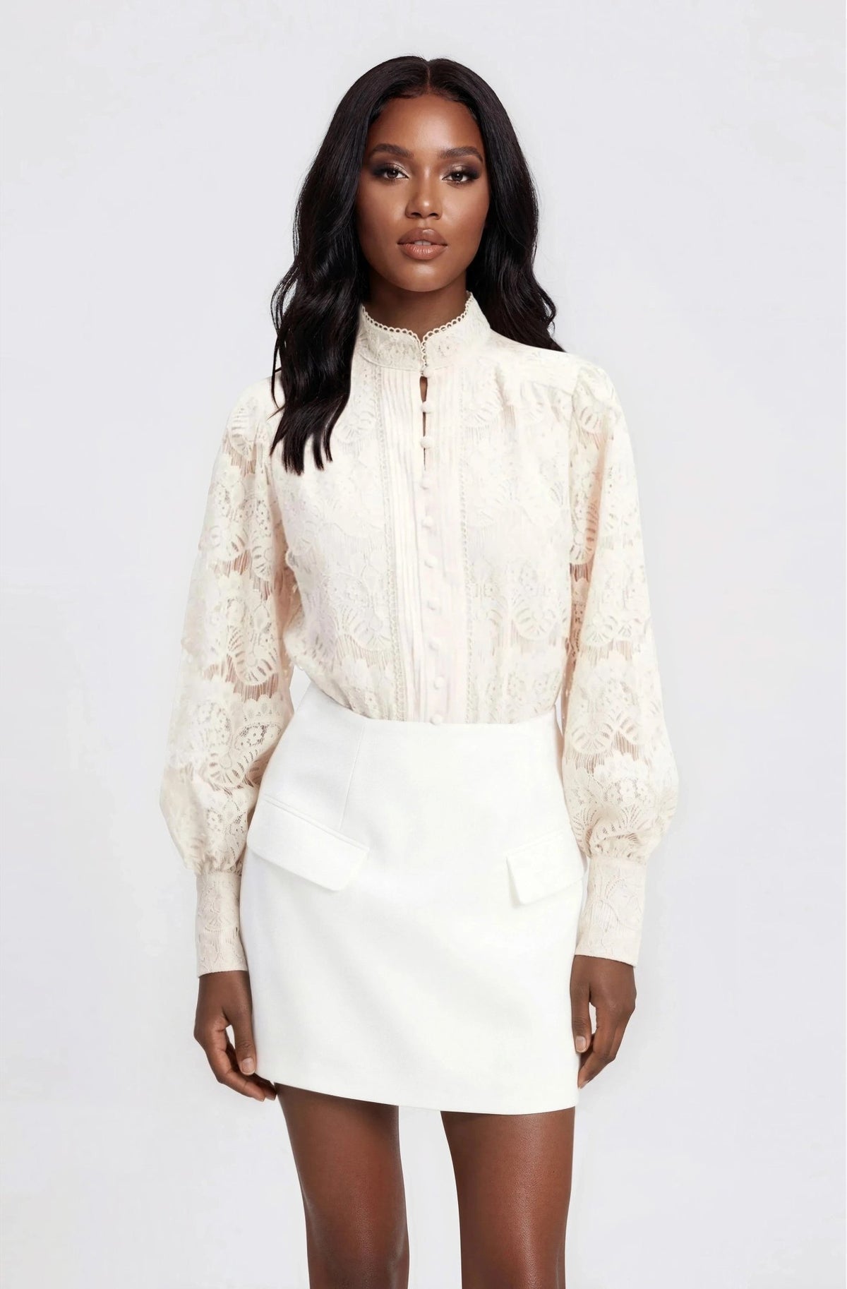 Delphi Linen Mini Skirt – Orchid White