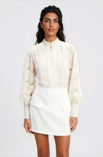 Delphi Linen Mini Skirt – Orchid White