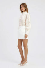 Delphi Linen Mini Skirt – Orchid White